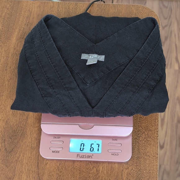 J. Jill Small Women's Black 100% Linen V Neck Sleeveless Knee Length Shift Dress - Picture 11 of 11